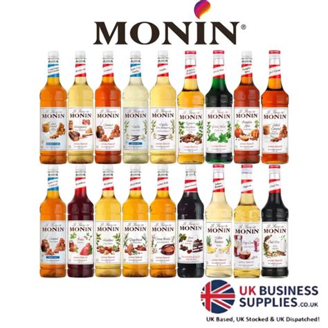 Monin Coffee Syrup Plastic Bottles Multi Flavours Pump Or X