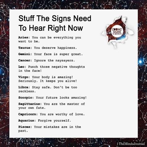 Stuff The Signs Need To Hear Right Now Zodiac Signs Zodiac Signs