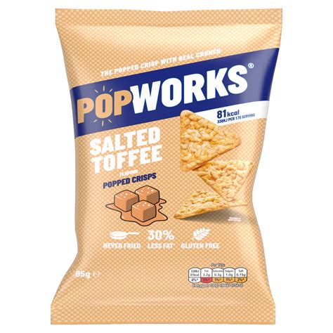 Popworks Salted Toffee Sharing Popped Crisps 85g