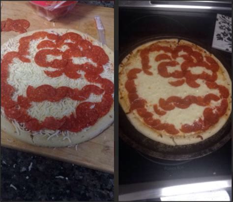 Before And After Cooking Pepe Roni Pizza Of Peperoni Pepe The Frog