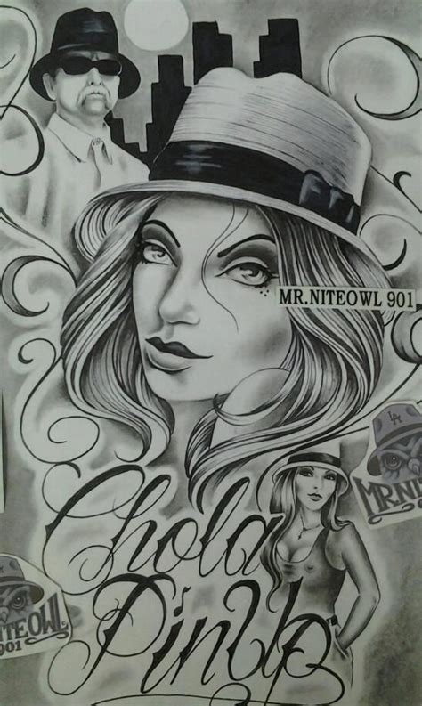 Chola Pinup Chicano Drawings Chicano Art Tattoos Gangster Tattoos
