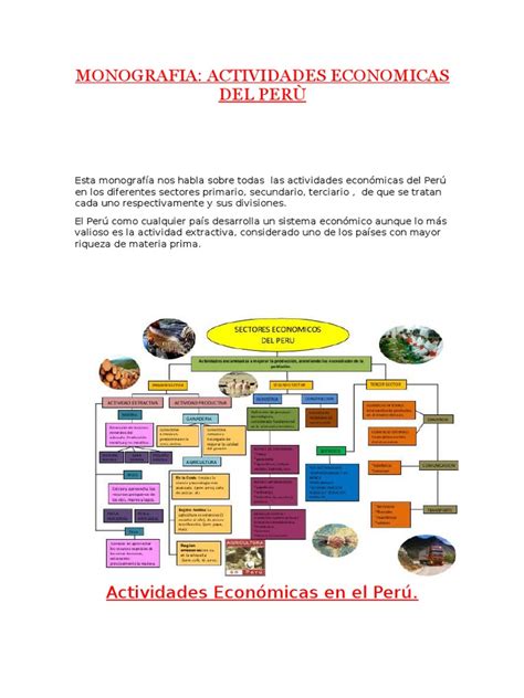 Actividades Económicas En El Perú Agricultura Turismo