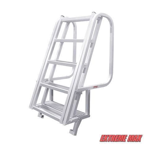 Extreme Max 30053916 Deluxe Flip Up Dock Ladder With Welded Step