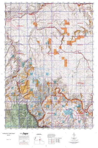 Idaho Hunting Unit 11 Hells Canyon Topo Maps Huntersdomain