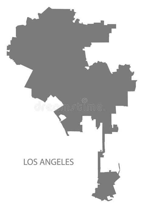 Los Angeles County Regions Map Stock Vector Illustration