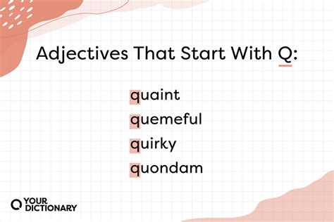 Adjectives That Start With Q Yourdictionary