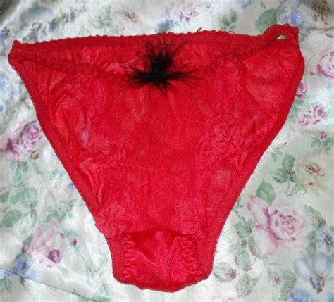 Vintage Sexy Red Ultra Sheer Hi Cut Bikini Panties ~ Gem