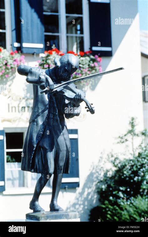 Statue Of Mozart Wolfgang Amadeus Playing Violin In St Gilgen
