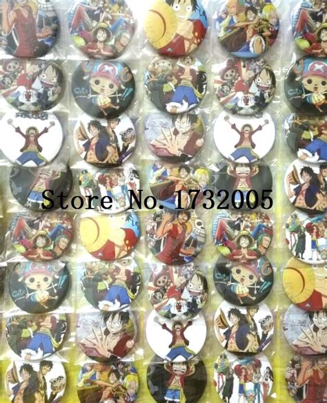 New 5sets48pcsset Japanese Anime One Piece Round Brooch Badge Kids