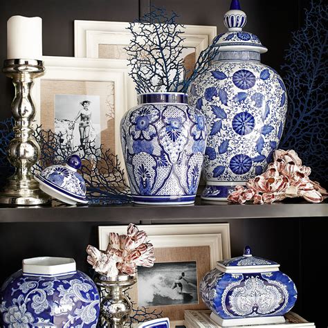 Blue and white pottery (chinese: vignette design: Inspired By Blue And White Porcelain