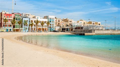 Pretty Bay Beach In Birzebbuga Malta Stock Photo Adobe Stock