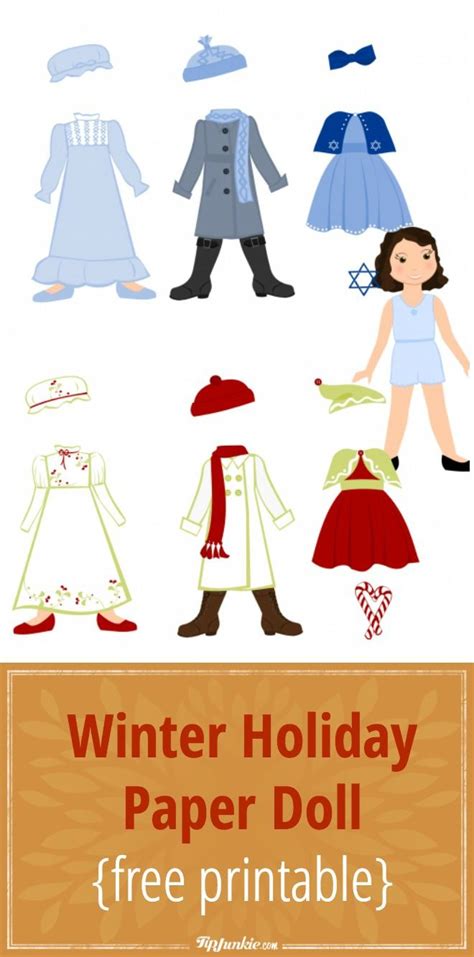 Winter Holiday Paper Doll Printable Free Printable Holiday Paper