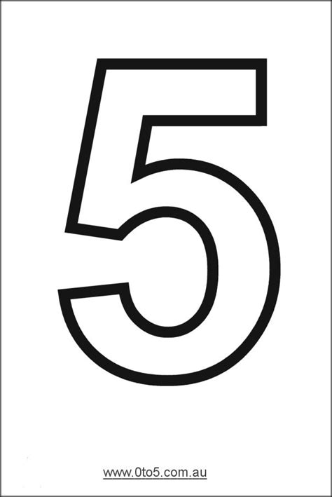 Number Five Printable Template Template Printable Number Template