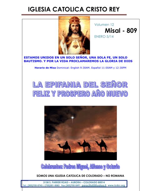 Misal 809 Iglesia Catolica Cristo Rey Volumen 12 Enero 514