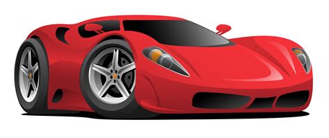 Red Hot European Style Sports Car Cartoon Vector Illustration 372191