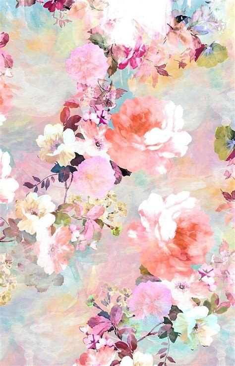Floral Teal And Pink Wallpaper