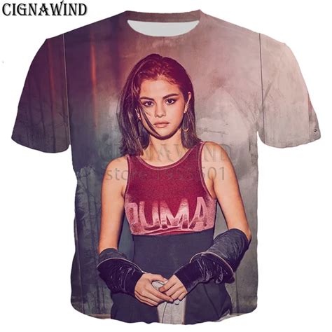 new summer top popular singer singer selena gomez t shirt men women 3d printed t shirts casual