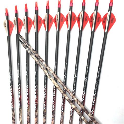 6pc 32 Inch 3k Carbon Arrow Spine 400 Od 76 Mm Id 62 Mm With 75 Grain