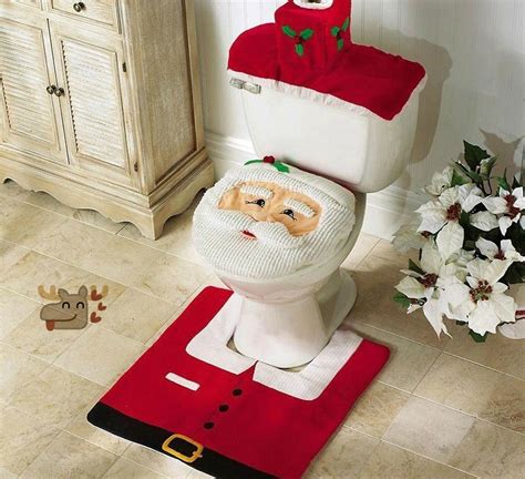 three piece christmas santa toilet seat cover and rug set just 12 free shipping amazon canada