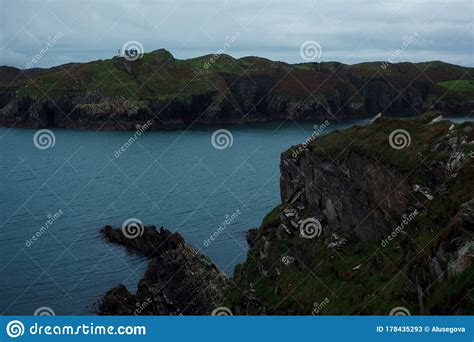 Atlantic Ocean Coastline Cliffs On A Shore In Ireland Stock Image