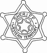 Badge Sheriff Coloring Star Point Six Police sketch template