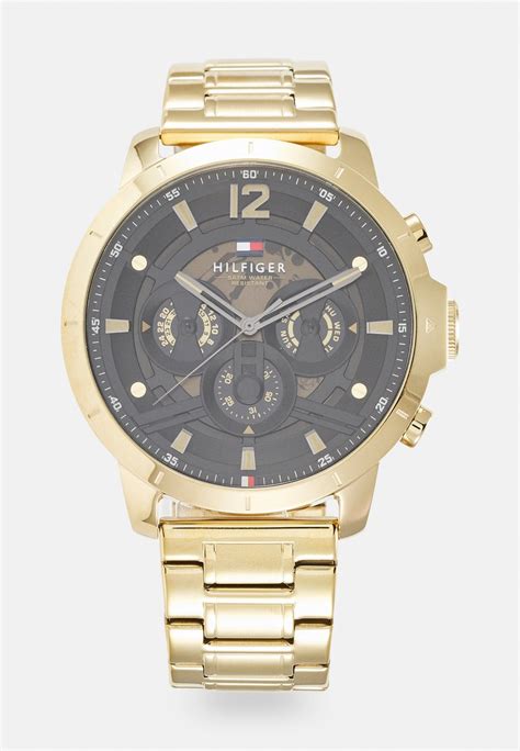 Tommy Hilfiger Case Dial Bracelet Chronograph Watch Gold Coloured