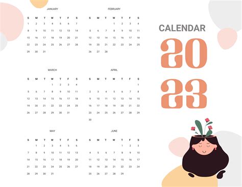 Free Free Blank Year 2023 Calendar Template Illustrator Psd