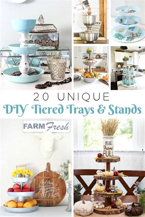 I have this displayed on my hot cocoa/coffee bar. Unique Tiered Trays DIY Projects - shabbyfufu.com