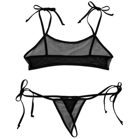 Women Sheer Mesh See Through Bathing Suit Lingerie Bikini Sets Swimsuit Swimwear Ebay