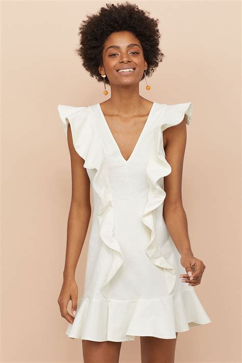 The Best White Bridal Shower Dresses To Wear Right Now Flounced Dress