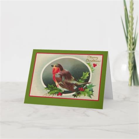 Robin Redbreast Vintage Christmas Card Uk
