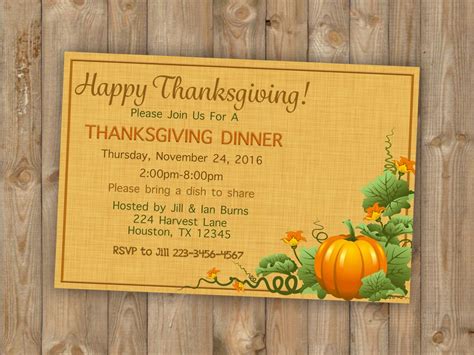 Printable Thanksgiving Invitations Party Invitations