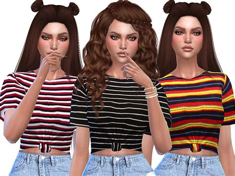 The Sims Resource Cute Striped T Shirts Collection
