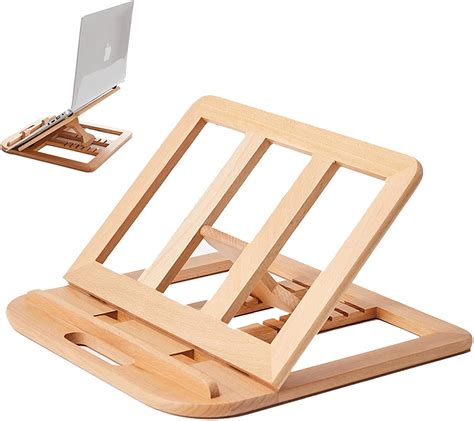 Wood Laptop Stand Adjustable Laptop Stand For Desk Macbook Pro