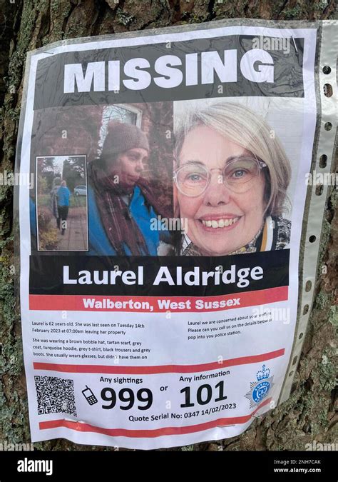 Signs In The Village Of Walburton West Sussex Seeking Help To Find Missing Person Laurel