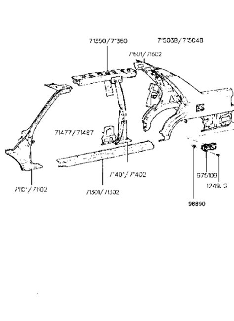 71601 33310 Genuine Hyundai Panel Assembly Quarter Innerlh