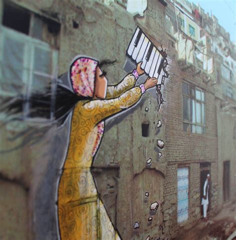 Afghanistans First Female Street Artist Brings Hijabs And Feminism To