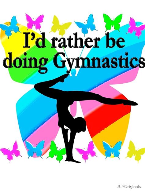 I Would Rather Be Doing Gymnastics Butterfly Design Drawstring Bag
