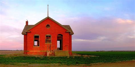 Redbrick School Red School House Beverly Kansas Early Red School