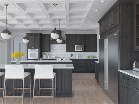 If the kitchen is decorated in two colors, then the color of the upper cabinets in tone should be lighter than the lower ones. Color Me Cabinet - Hottest Trends in Kitchen Cabinet Color ...