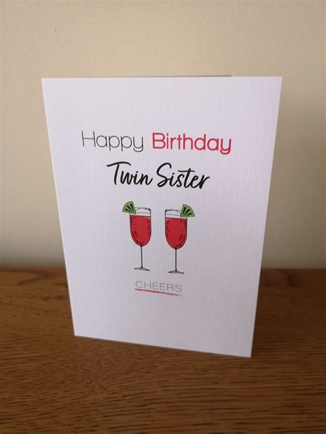 Twin Birthday Card Twin Greeting Card Twins Card Twin T Etsy Uk