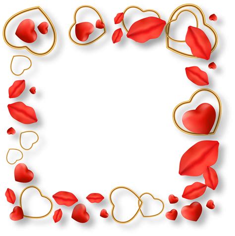 Red Romantic Love Heart Frame Background For Valentines Day 16327987 Png