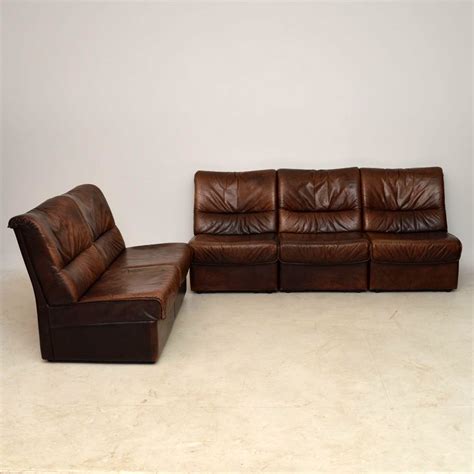 Vintage modular sofa, 1970s, set of 5 for $2,662.00 (7/24/2021). 1960's Danish Vintage Leather Modular Sofa - Retrospective ...