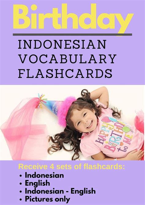 I wish you a wonderfulbirthday!! Birthday Indonesian Flashcards | Ulang Tahun | Bahasa ...