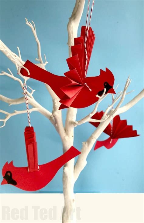 From Paper To Stunning Cardinals Paper Christmas Ornaments Bird