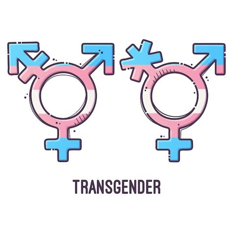 geschlechtssymbol transgender zeichen der sexuellen orientierung vektor premium vektor