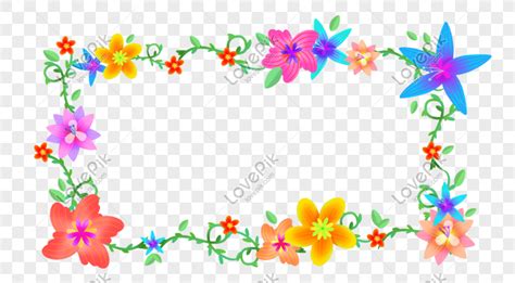 Colorful Flowers Border Colorful Floral Flower Border Decorative