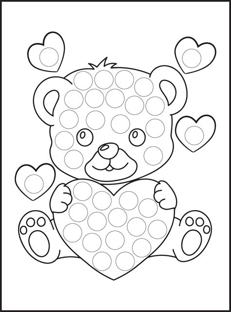 Valentines Day Dot Markers Activity 16587715 Vector Art At Vecteezy