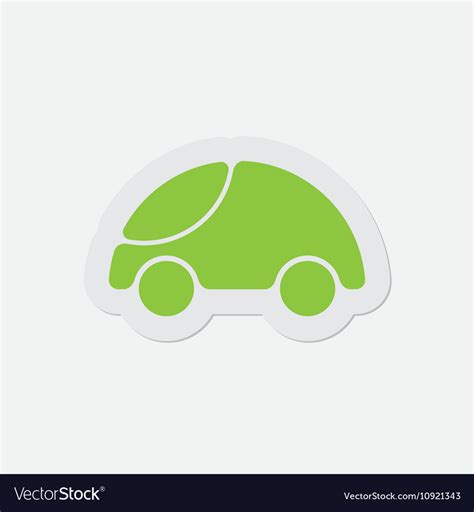 Simple Green Icon Cute Rounded Car Royalty Free Vector