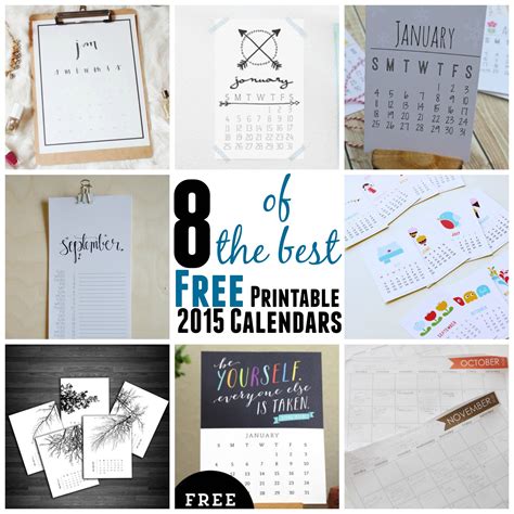 8 Of The Best Free Printable 2015 Calendars Go Grow Go